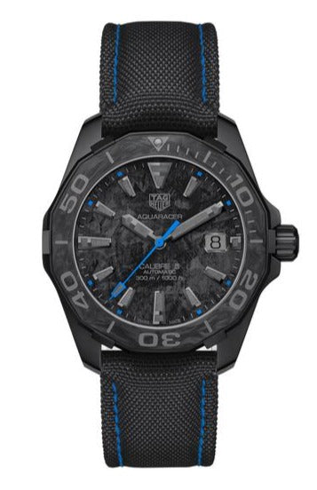  Shop Authentic Tag Heuer Aquaracer Calibre 5 Black Nylon Strap Carbon Dial Watch for Men -  WBD218C.FC6447 - Luxxuri