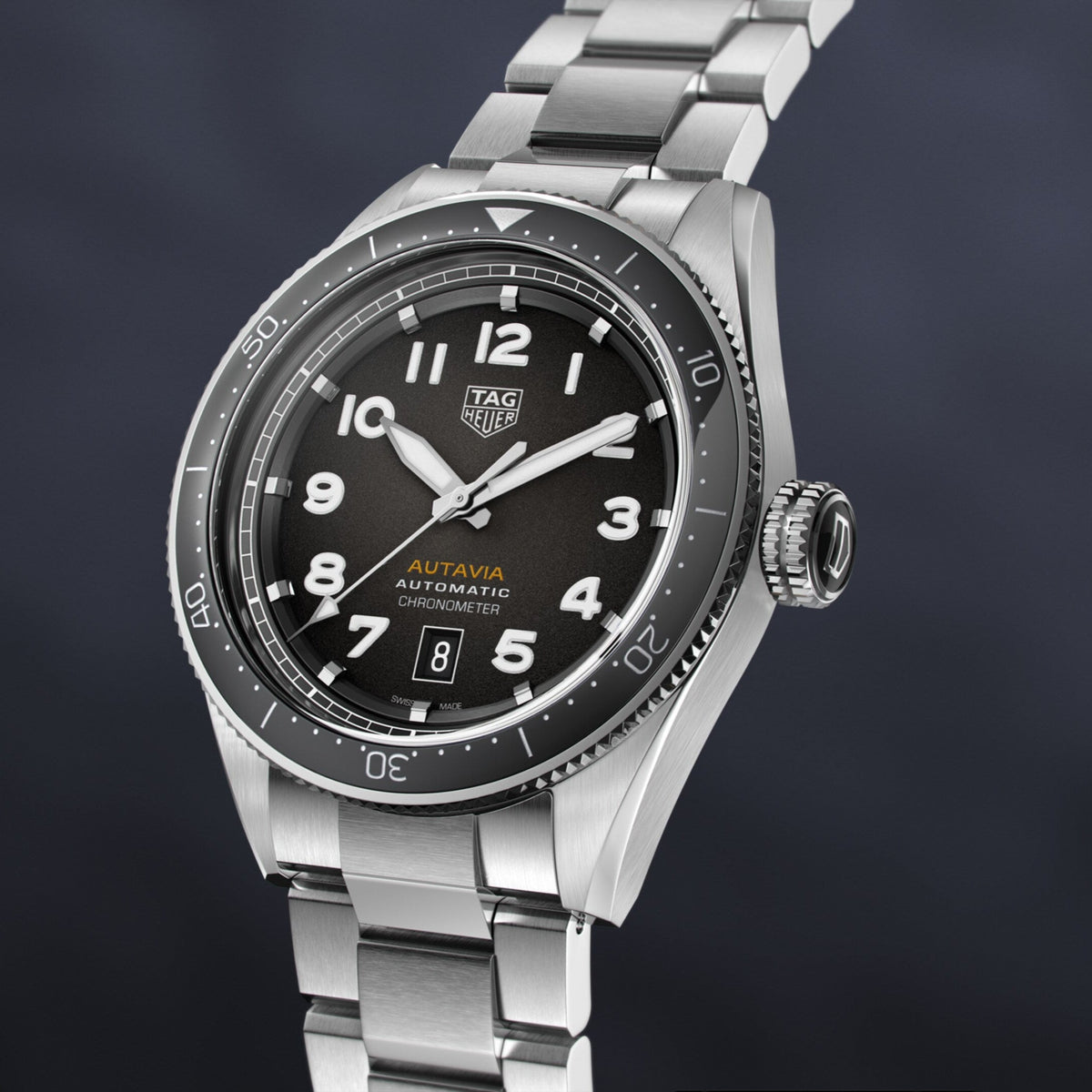  Shop Authentic Tag Heuer Autavia Automatic Grey Dial Silver Steel Strap Watch for Men - WBE5114.EB0173 - Luxxuri