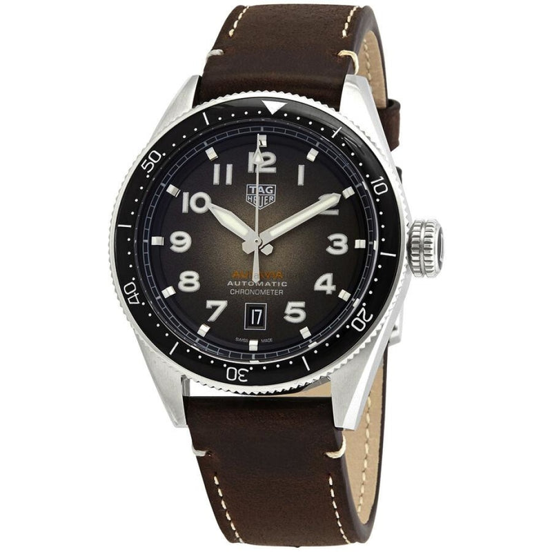  Shop Authentic Tag Heuer Autavia Automatic Grey Dial Brown Leather Strap Watch for Men - WBE5114.FC8266 - Luxxuri