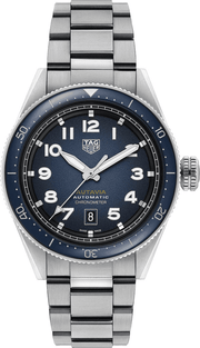  Shop Authentic Tag Heuer Autavia Automatic Blue Dial Silver Steel Strap Watch for Men - WBE5116.EB0173 - Luxxuri