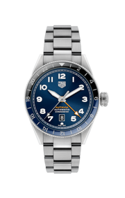 Shop Authentic Tag Heuer Autavia Cosc GMT Automatic Blue Dial Silver Steel Strap Watch for Men - WBE511A.BA0650 - Luxxuri