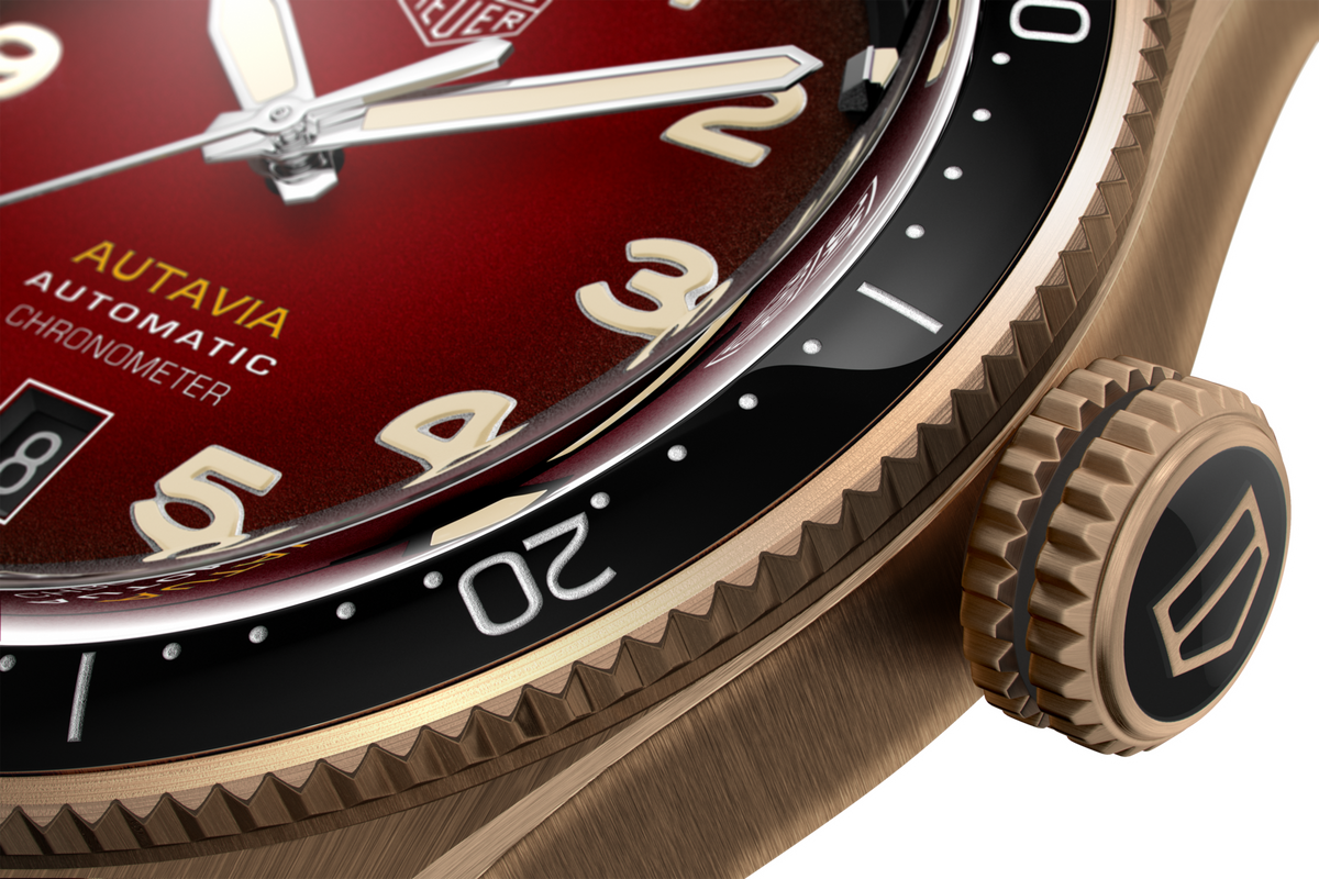  Shop Authentic Tag Heuer Autavia Maroon Dial Watch for Men - WBE5193.FC8300 - Luxxuri