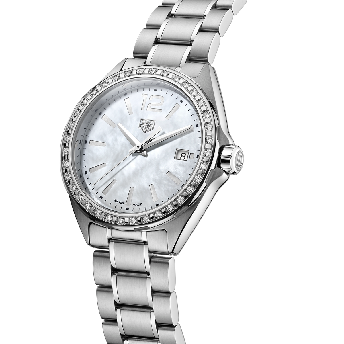  Shop Authentic Tag Heuer Formula 1 Quartz Diamonds Mother of Pearl Dial Silver Steel Strap Watch for Women - WBJ131A.BA0666 - Luxxuri
