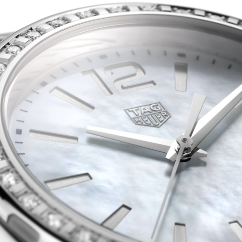  Shop Authentic Tag Heuer Formula 1 Quartz Diamonds Mother of Pearl Dial Silver Steel Strap Watch for Women - WBJ131A.BA0666 - Luxxuri