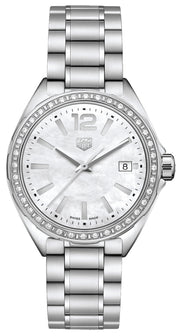  Shop Authentic Tag Heuer Formula 1 Quartz Diamonds Mother of Pearl Dial Silver Steel Strap Watch for Women - WBJ131A.BA0666 - Luxxuri