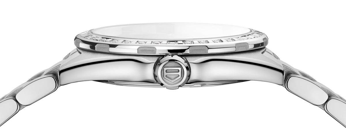  Shop Authentic Tag Heuer Formula 1 Quartz Diamonds Mother of Pearl Dial Silver Steel Strap Watch for Women - WBJ131A.BA0666 - Luxxuri