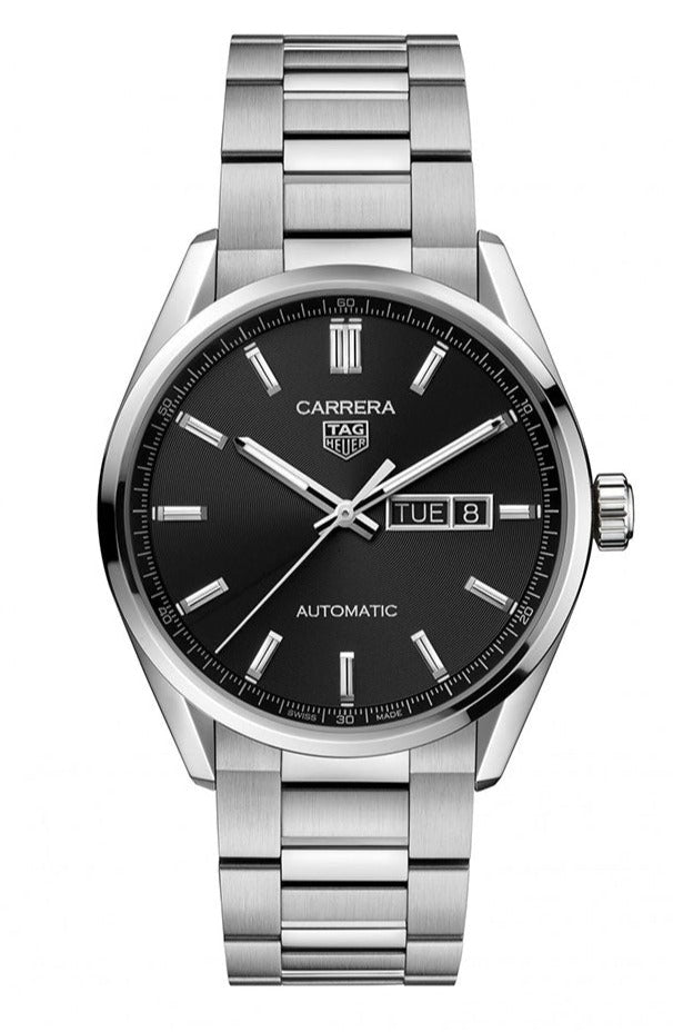  Shop Authentic Tag Heuer Carrera Calibre 5 Automatic Black Dial Silver Steel Strap Watch for Men - WAR201A.BA0723 - Luxxuri