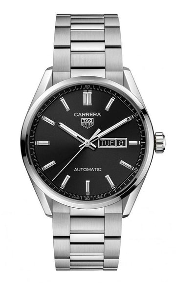  Shop Authentic Tag Heuer Carrera Day Date Automatic Black Dial Silver Steel Strap Watch for Men - WBN2010.BA0640 - Luxxuri