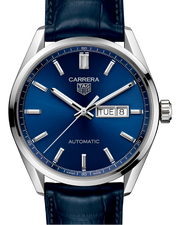  Shop Authentic Tag Heuer Carrera Day Date Blue Dial Blue Leather Strap Watch for Men - WBN2012.FC6502 - Luxxuri