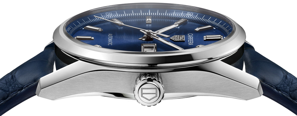  Shop Authentic Tag Heuer Carrera Day Date Blue Dial Blue Leather Strap Watch for Men - WBN2012.FC6502 - Luxxuri