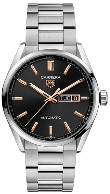  Shop Authentic Tag Heuer Carrera Day Date Black Dial Silver Steel Strap Watch for Men - WBN2013.BA0640 - Luxxuri