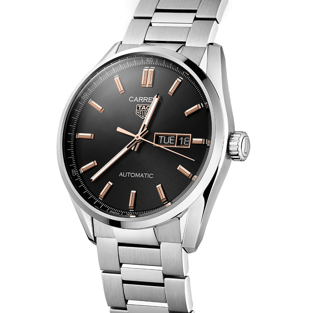  Shop Authentic Tag Heuer Carrera Calibre 5 Automatic Black Dial Silver Steel Strap Watch for Men - WAR201C.BA0723 - Luxxuri