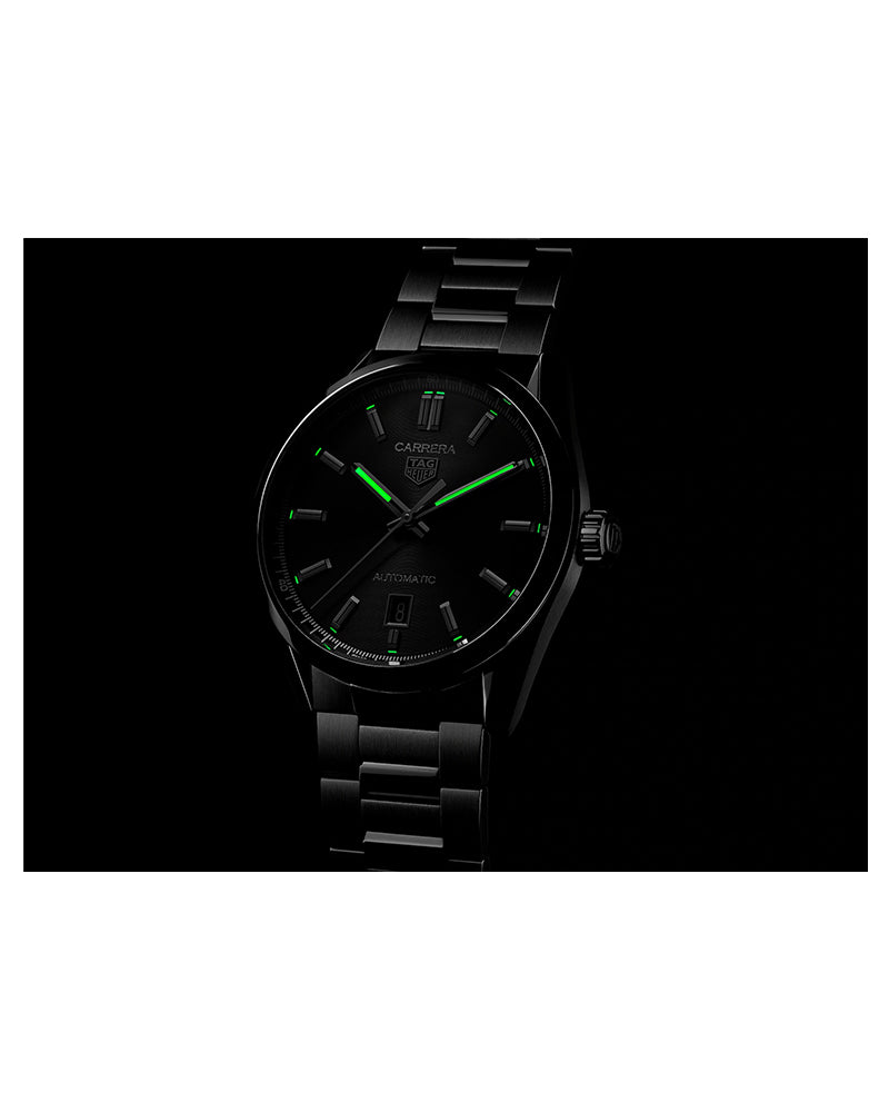  Shop Authentic Tag Heuer Carrera Date Black Dial Silver Steel Strap Watch for Men - WBN2110.BA0639 - Luxxuri