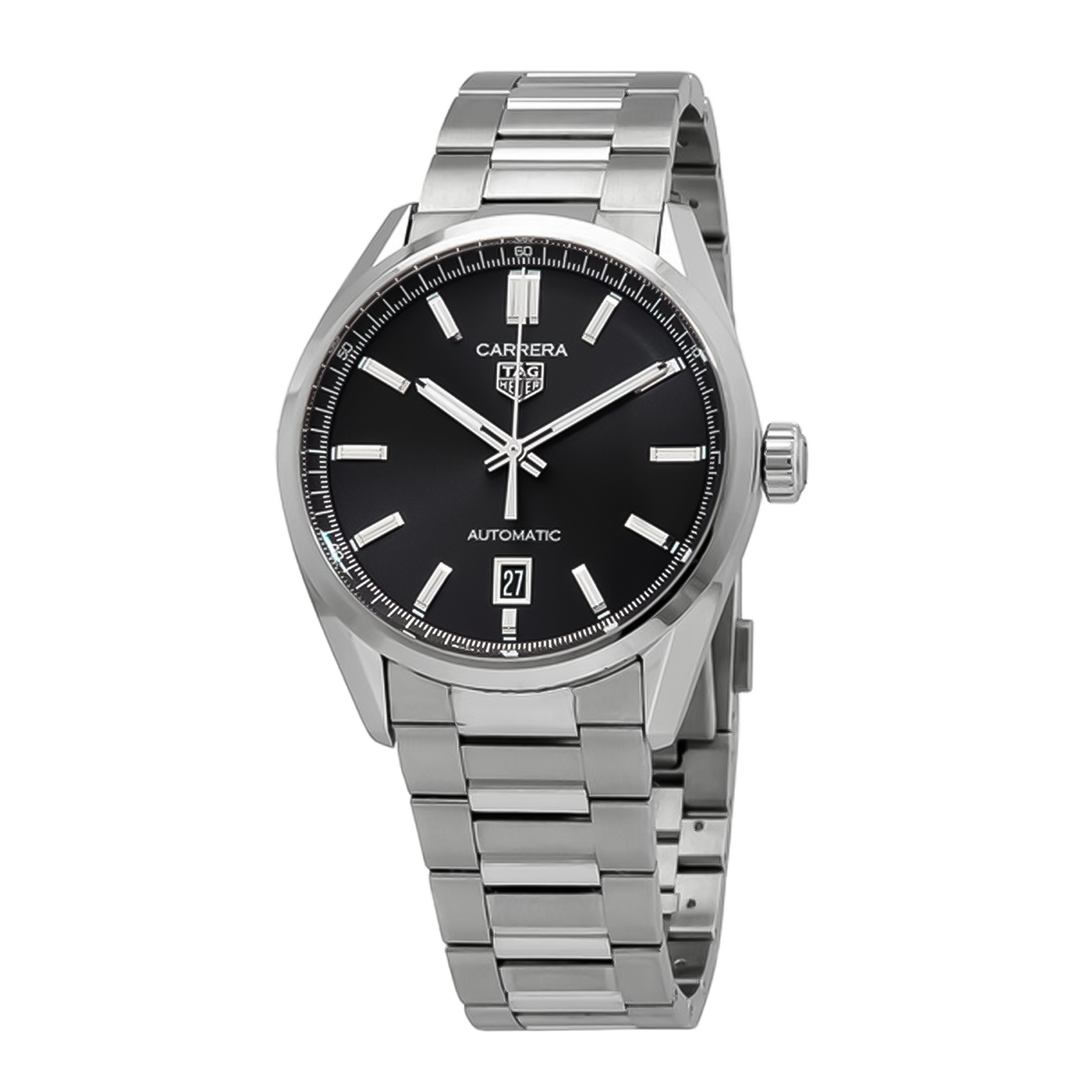  Shop Authentic Tag Heuer Carrera Date Black Dial Silver Steel Strap Watch for Men - WBN2110.BA0639 - Luxxuri