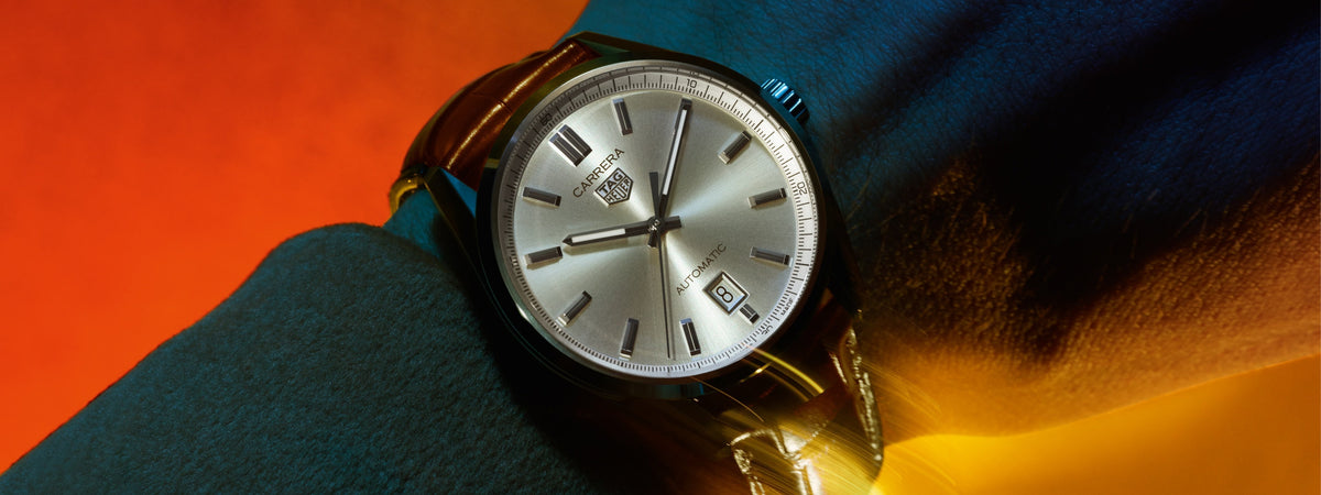  Shop Authentic Tag Heuer Carrera Date Silver Dial Black Leather Strap Watch for Men - WBN2111.FC6505 - Luxxuri