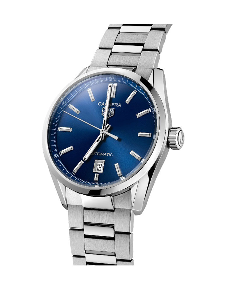  Shop Authentic Tag Heuer Carrera Date Blue Dial Silver Steel Strap Watch for Men - WBN2112.BA0639 - Luxxuri