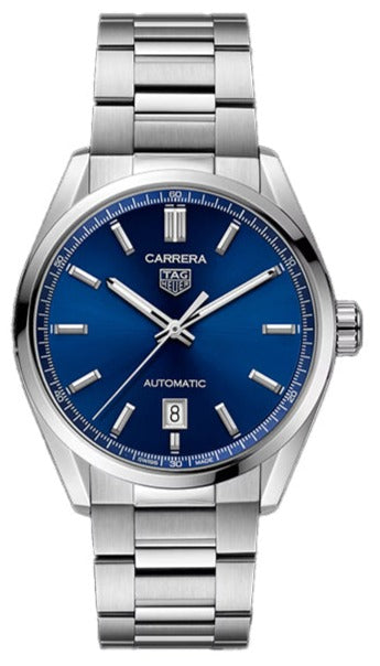  Shop Authentic Tag Heuer Carrera Date Blue Dial Silver Steel Strap Watch for Men - WBN2112.BA0639 - Luxxuri