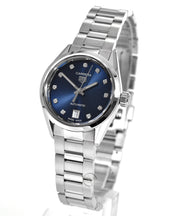  Shop Authentic Tag Heuer Carrera Diamonds Blue Dial Silver Steel Strap Watch for Women - WBN2413.BA0621 - Luxxuri