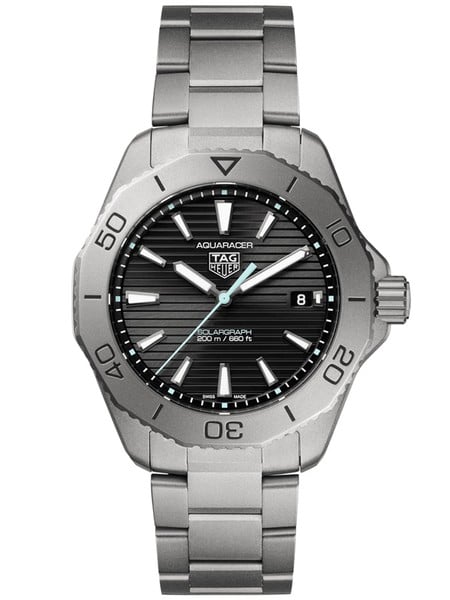  Shop Authentic Tag Heuer Aquaracer Professional 200 Solargraph Quartz Black Dial Silver Steel Strap Watch for Men - WBP1180.BF0000 - Luxxuri