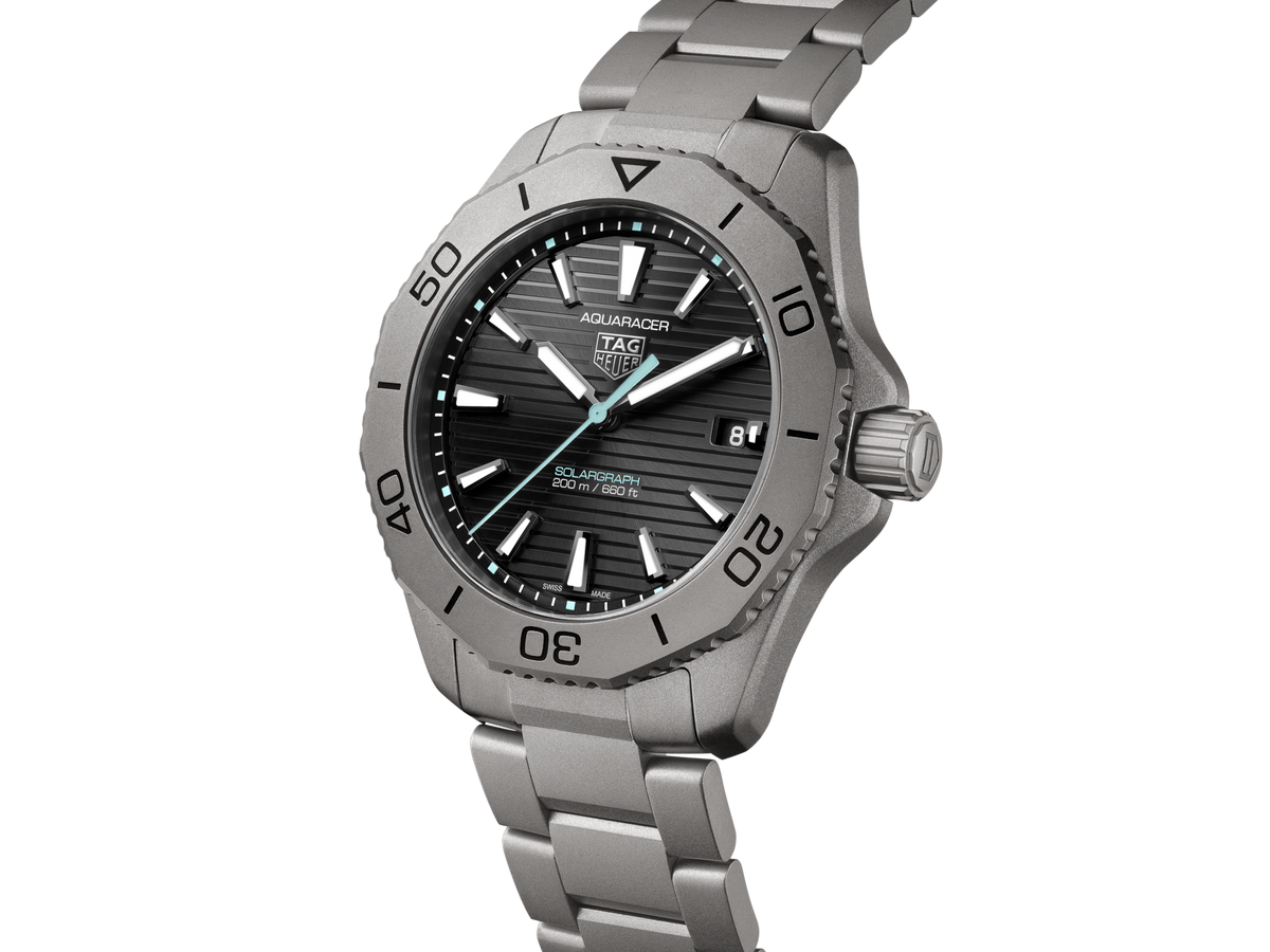  Shop Authentic Tag Heuer Aquaracer Professional 200 Solargraph Quartz Black Dial Silver Steel Strap Watch for Men - WBP1180.BF0000 - Luxxuri