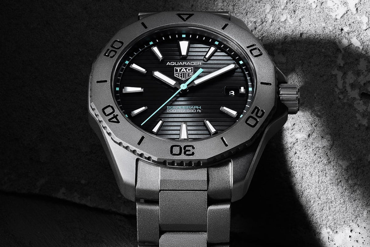  Shop Authentic Tag Heuer Aquaracer Professional 200 Solargraph Quartz Black Dial Silver Steel Strap Watch for Men - WBP1180.BF0000 - Luxxuri