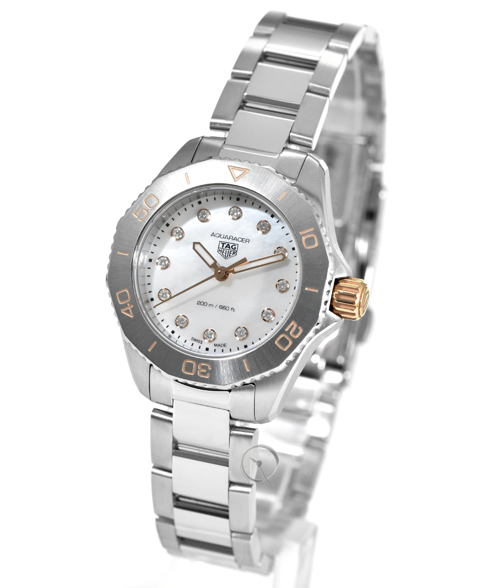  Shop Authentic Tag Heuer Aquaracer Professional 200 Quartz Diamonds White Dial Silver Steel Strap Watch for Women - WBP1450.BA0622 - Luxxuri