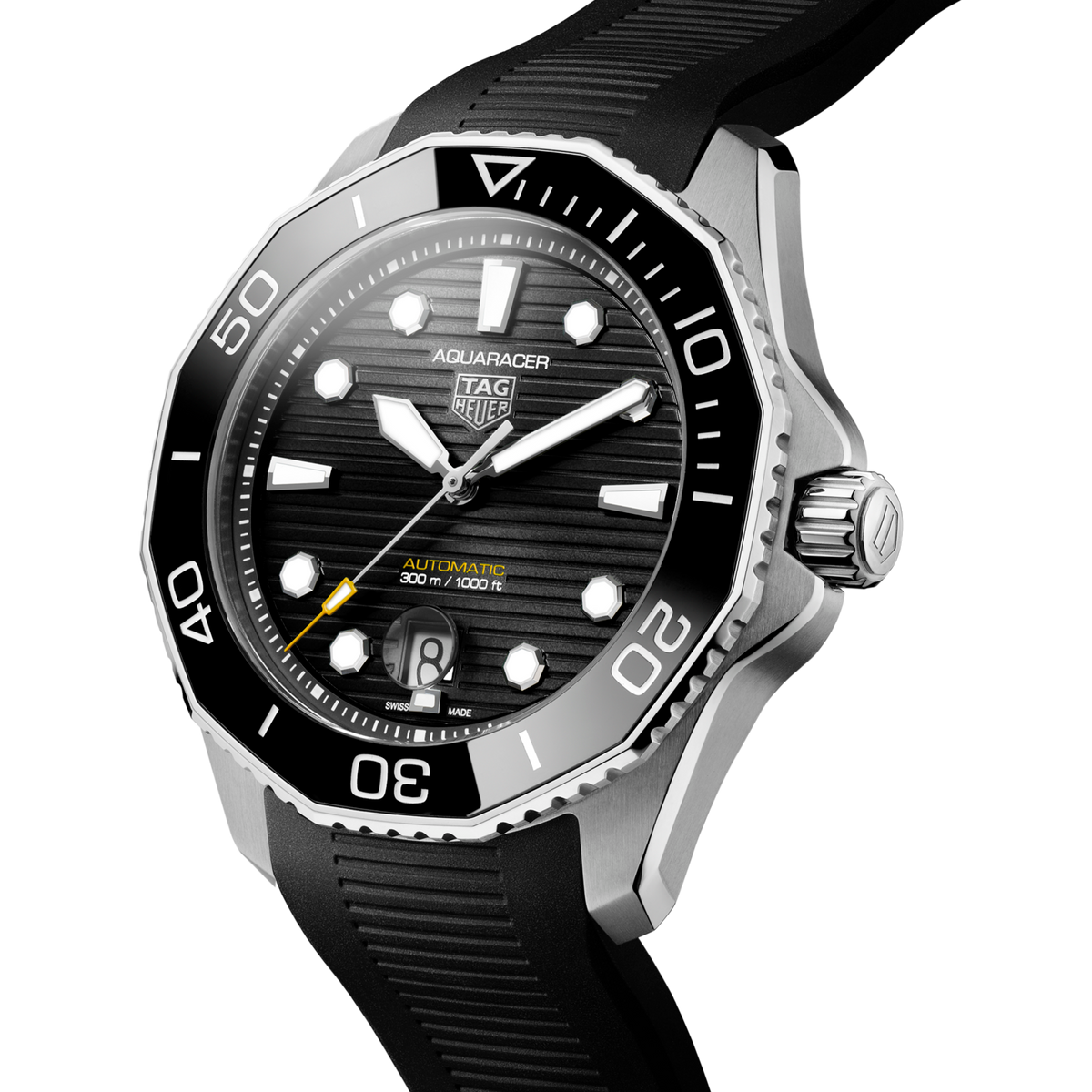  Shop Authentic Tag Heuer Aquaracer Professional 300 Automatic Black Dial Black Rubber Strap Watch for Men - WBP201A.FT6197 - Luxxuri