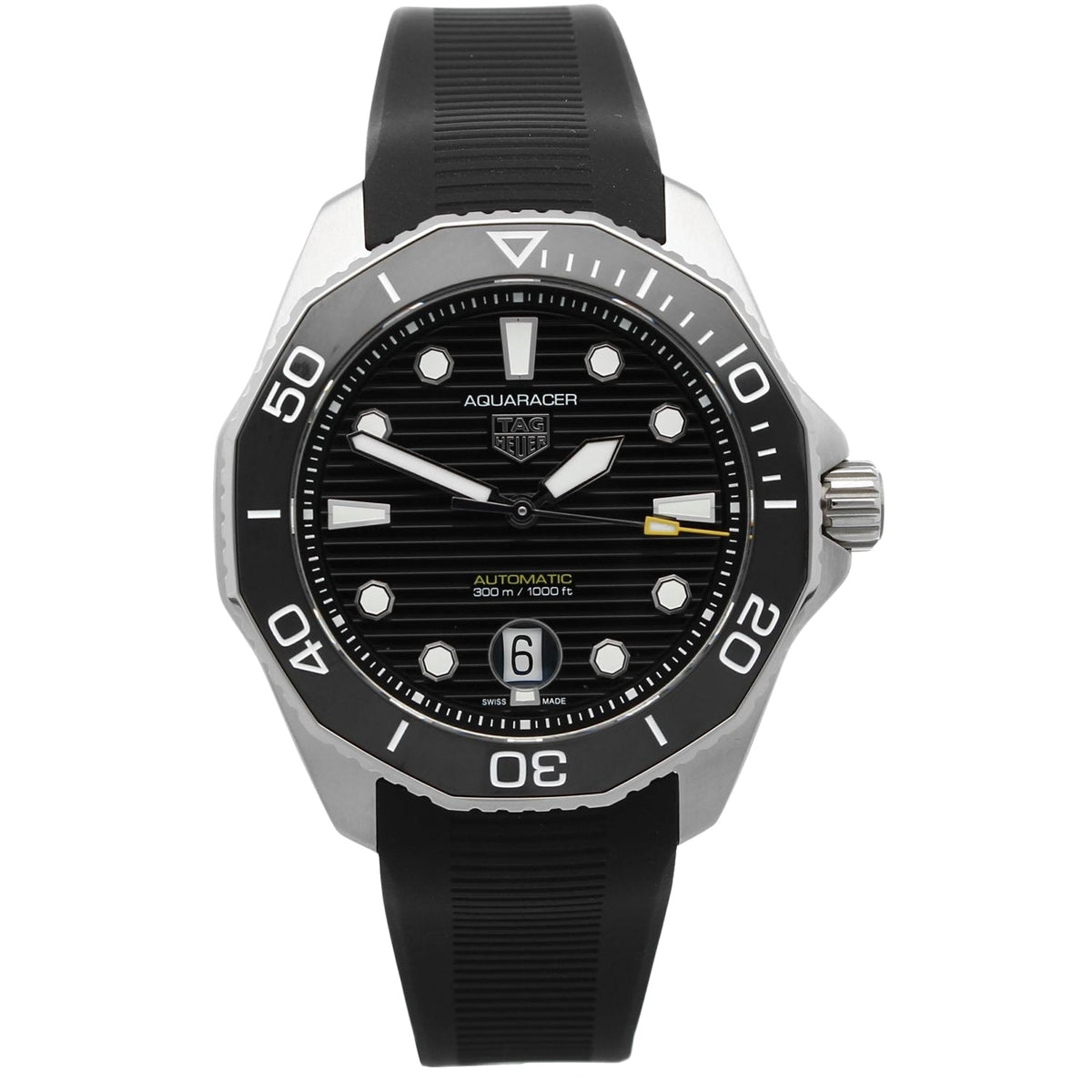  Shop Authentic Tag Heuer Aquaracer Professional 300 Automatic Black Dial Black Rubber Strap Watch for Men - WBP201A.FT6197 - Luxxuri