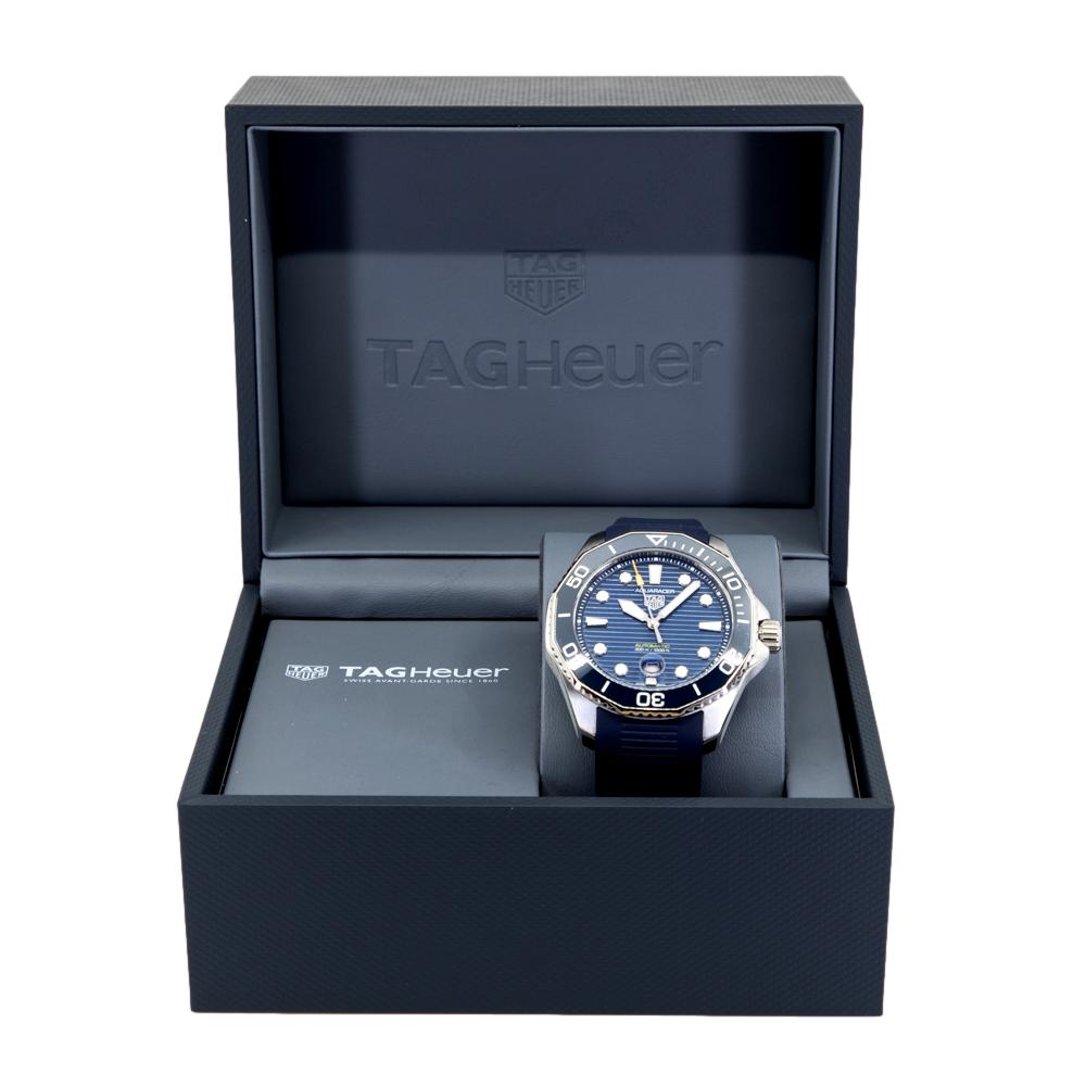  Shop Authentic Tag Heuer Aquaracer Professional 300 Automatic Blue Dial Blue Rubber Strap Watch for Men - WBP201B.FT6198 - Luxxuri