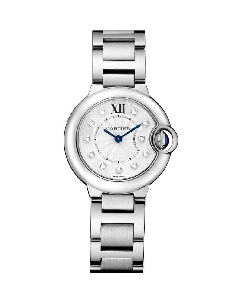  Shop Authentic Cartier Ballon Bleu de Cartier Diamonds Silver Dial Silver Steel Strap Watch for Women - WE902073 - Luxxuri