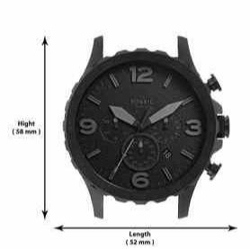  Shop Authentic Fossil Nate Chronograph Black Dial Black Leather Strap Watch for Men - JR1354 - Luxxuri