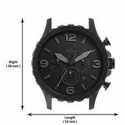  Shop Authentic Fossil Nate Chronograph Black Dial Black Leather Strap Watch for Men - JR1354 - Luxxuri