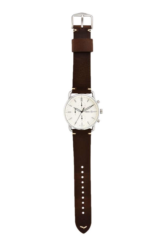  Shop Authentic Fossil The Commuter White Dial Brown Leather Strap Watch for Men - FS5402 - Luxxuri