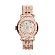  Shop Authentic Fossil Boyfriend Automatic Skeleton Rose Gold Dial Rose Gold Steel Strap Watch for Women - ME3065 - Luxxuri
