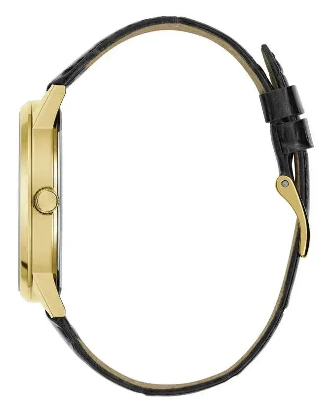  Shop Authentic Guess Gadget Gold Dial Black Leather Strap Watch for Men - GW0570G1 - Luxxuri