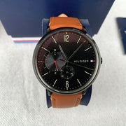  Shop Authentic Tommy Hilfiger Brooklyn Quartz Black Dial Brown Leather Strap Watch for Men - 1791510 - Luxxuri