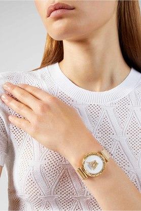  Shop Authentic Versace Palazzo Empire Greca White Dial Gold Mesh Bracelet Watch for Women - VEDV00619 - Luxxuri