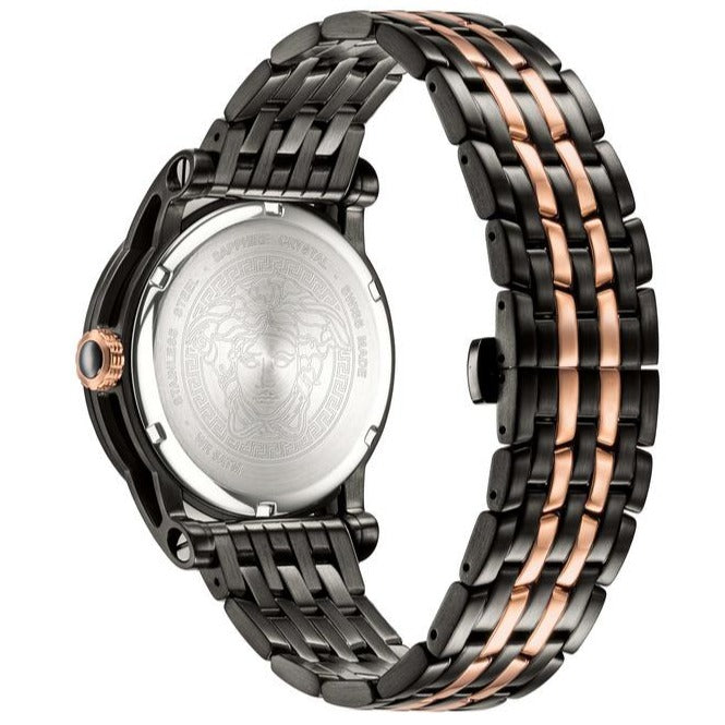  Shop Authentic Versace Palazzo Empire Black Dial Two Tone Steel Strap Watch for Men - VERD00618 - Luxxuri