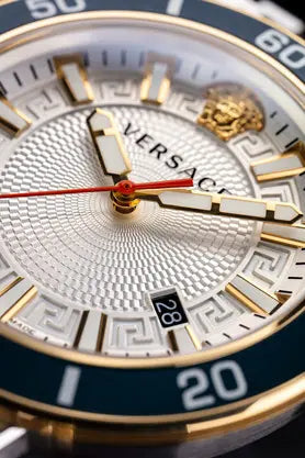  Shop Authentic Versace Greca Sport Quartz White Dial Two Tone Steel Strap Watch For Men - VEZ300521 - Luxxuri