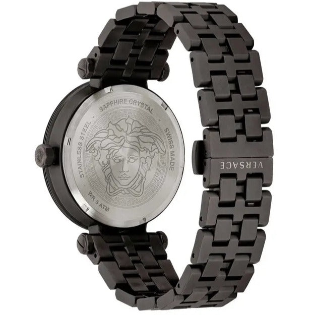  Shop Authentic Versace Greca Sport Quartz Black Dial Black Steel Strap Watch For Men - VEZ300621 - Luxxuri