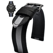  Shop Authentic Emporio Armani Luigi Chronograph Quartz Black Dial Two Tone Nylon Strap Watch For Men - AR1948 - Luxxuri