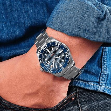  Shop Authentic Tag Heuer Aquaracer Calibre 5 Blue Dial Silver Steel Strap Watch for Men - WAY211C.BA0928 - Luxxuri