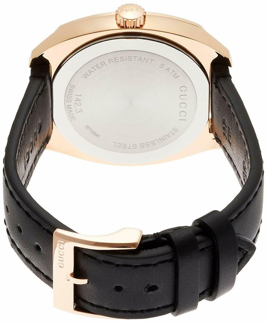  Shop Authentic Gucci GG2570 Quartz Black Dial Black Leather Strap Watch For Men - YA142309 - Luxxuri