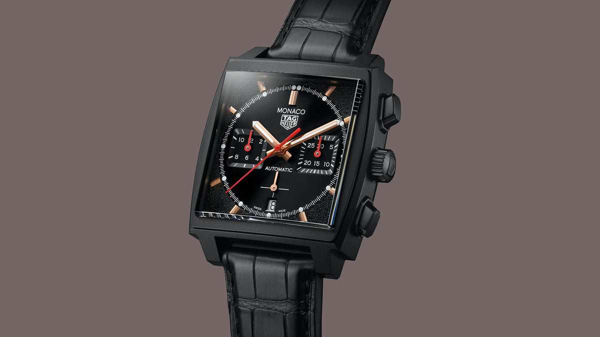  Shop Authentic Tag Heuer Monaco Automatic Chronograph Black Dial Black Leather Strap Watch for Men - CBL2180.FC6497 - Luxxuri