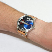  Shop Authentic Diesel Mini Daddy Blue & Black Dial Brown Leather Strap Watch For Men - DZ7308 - Luxxuri