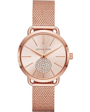  Shop Authentic Michael Kors Portia Rose Gold Dial Rose Gold Mesh Bracelet Watch for Women - MK3845 - Luxxuri