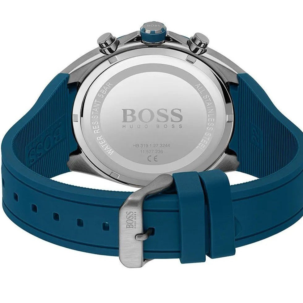  Shop Authentic Hugo Boss Distinct Blue Dial Blue Rubber Strap Watch for Men - 1513856 - Luxxuri