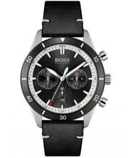  Shop Authentic Hugo Boss Chronograph Black Dial Black Leather Strap Watch for Men - 1513864 - Luxxuri