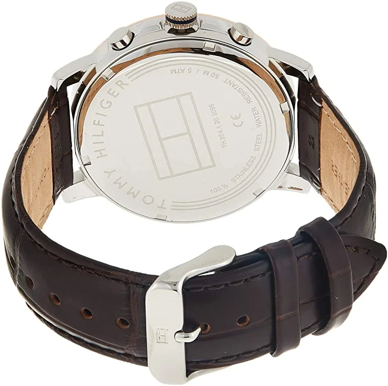  Shop Authentic Tommy Hilfiger Keagan Chronograph Blue Dial Brown Leather Strap Watch for Men - 1791290 - Luxxuri