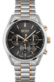  Shop Authentic Hugo Boss Champion Chronograph Black Dial Two Tone Steel Strap Watch for Men - 1513819 - Luxxuri